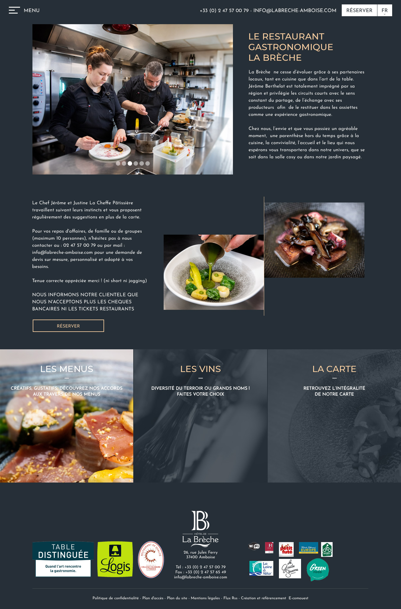 hôtel restaurant La Brècche à Amboise - webdesign - infografika.com