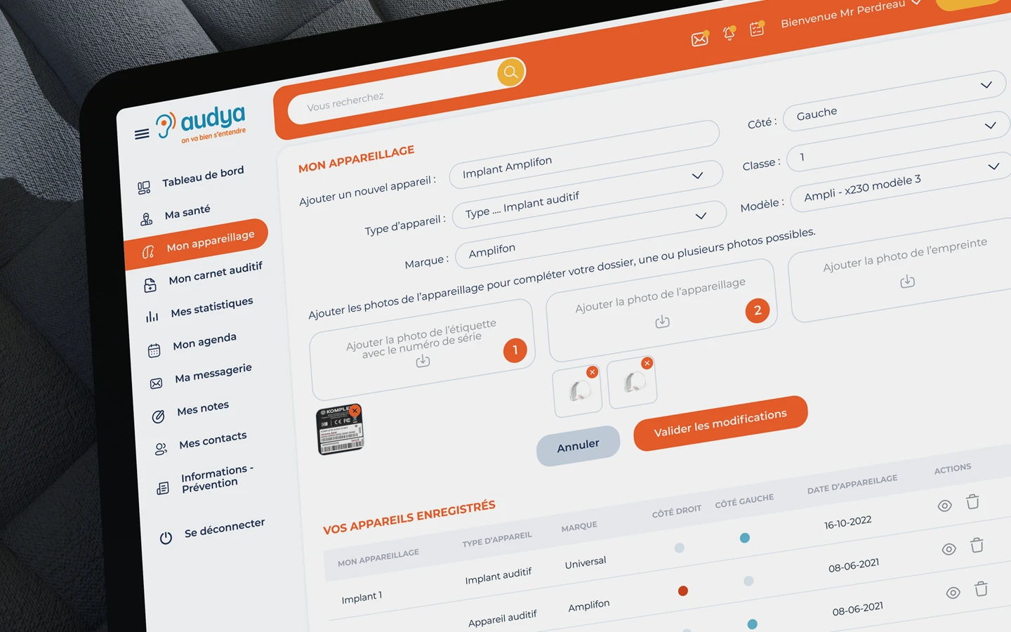 ipad AUDYA - infografika.com - product design - ux/ui