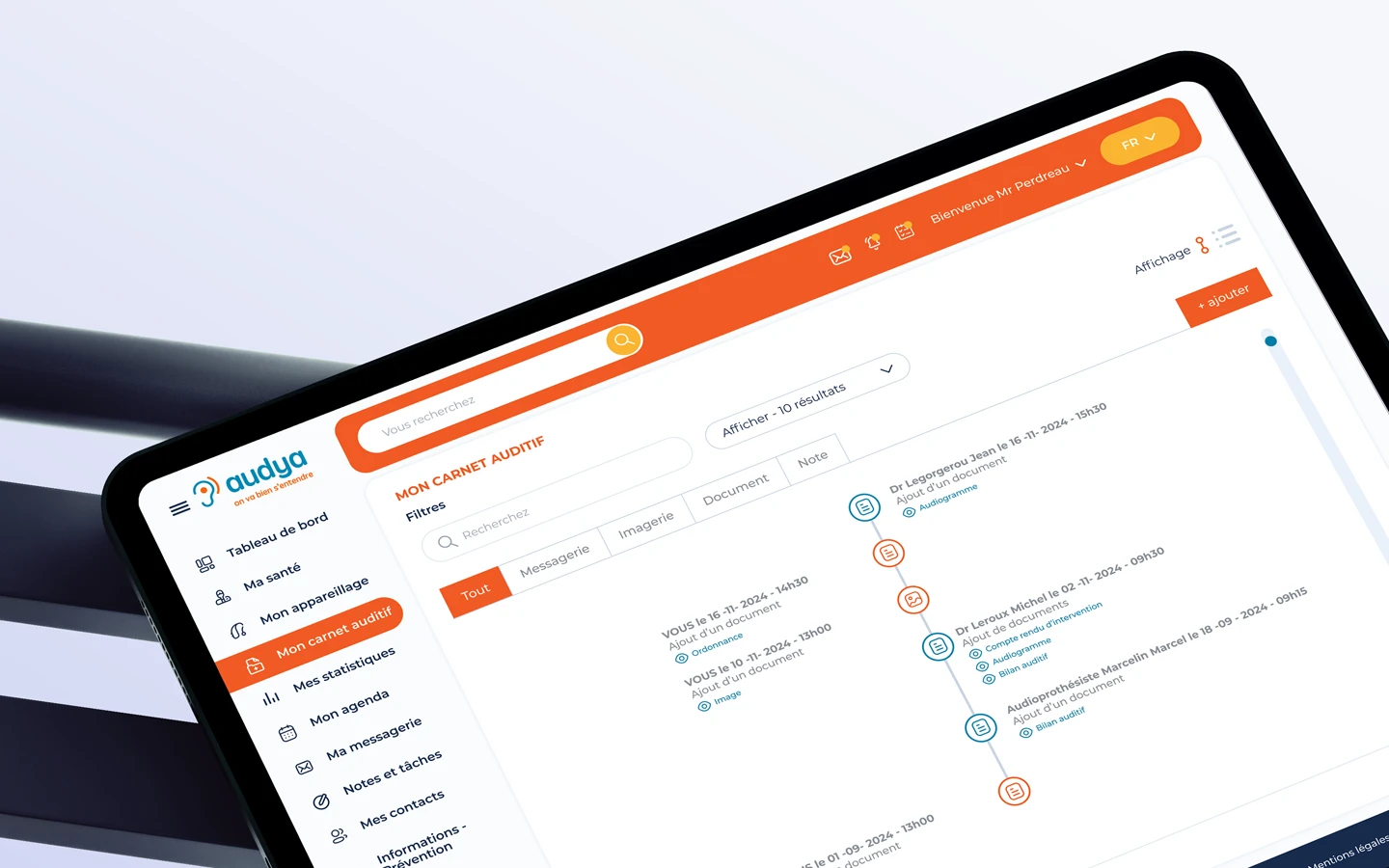 ipad AUDYA suivi de dossier - infografika.com - product design - ux/ui