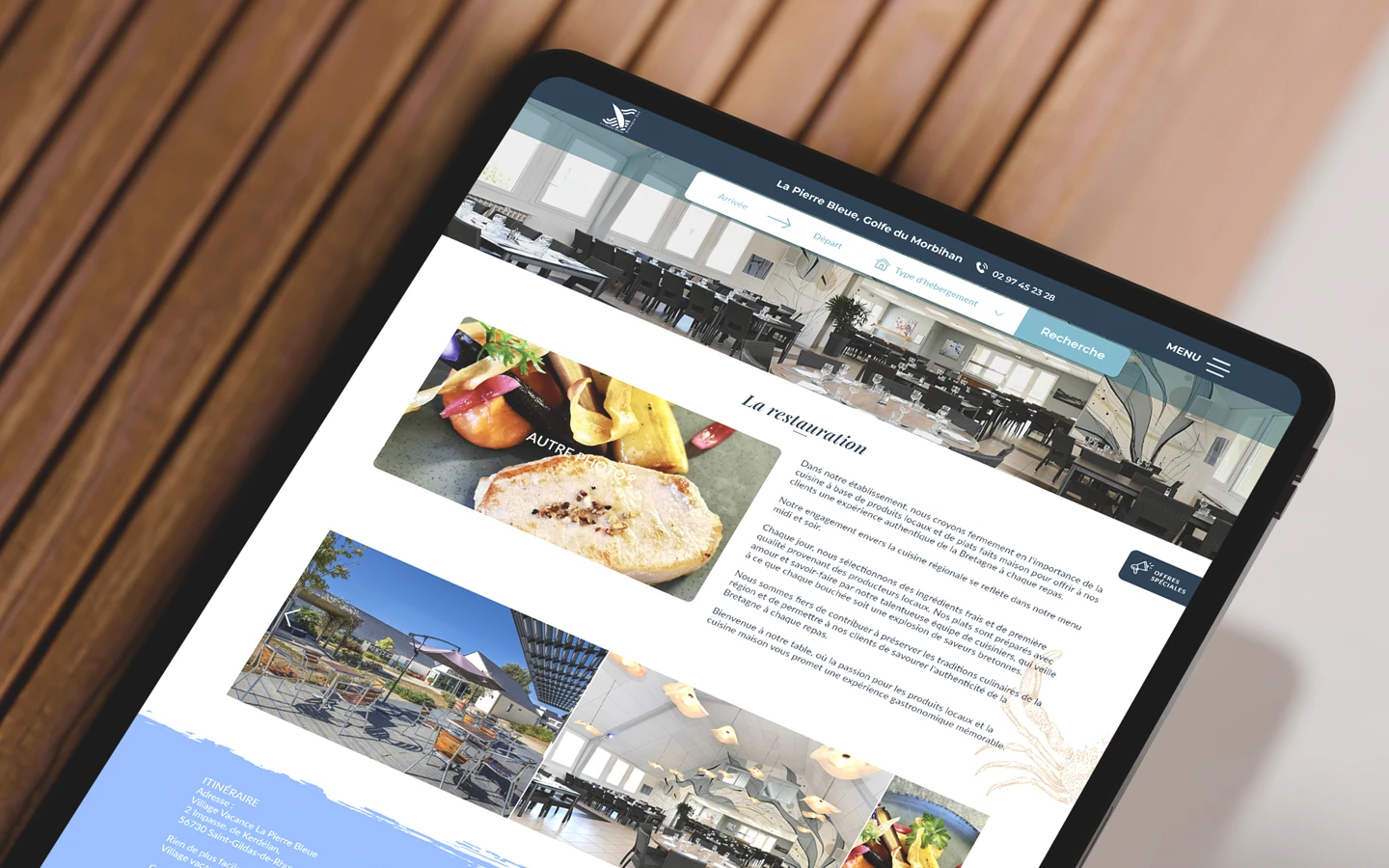 village vacances La Pierre Bleue - ipad - infografika.com webdesign, branding.