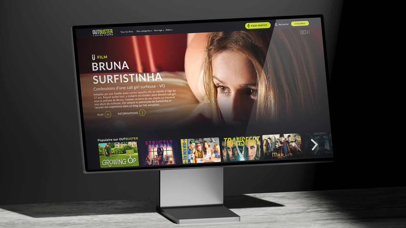 splash outbuster2 - plateforme de VOD - infografika.com webdesign, UX/UI